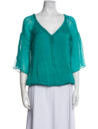 Diane von Furstenberg Silk V-Neck Blouse