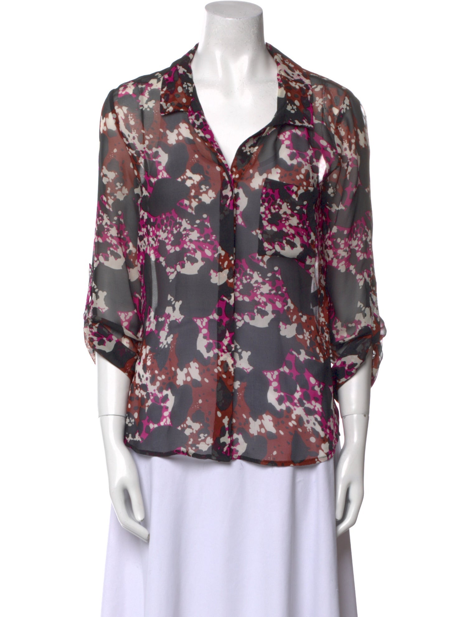 Diane von Furstenberg Silk Floral Print Blouse