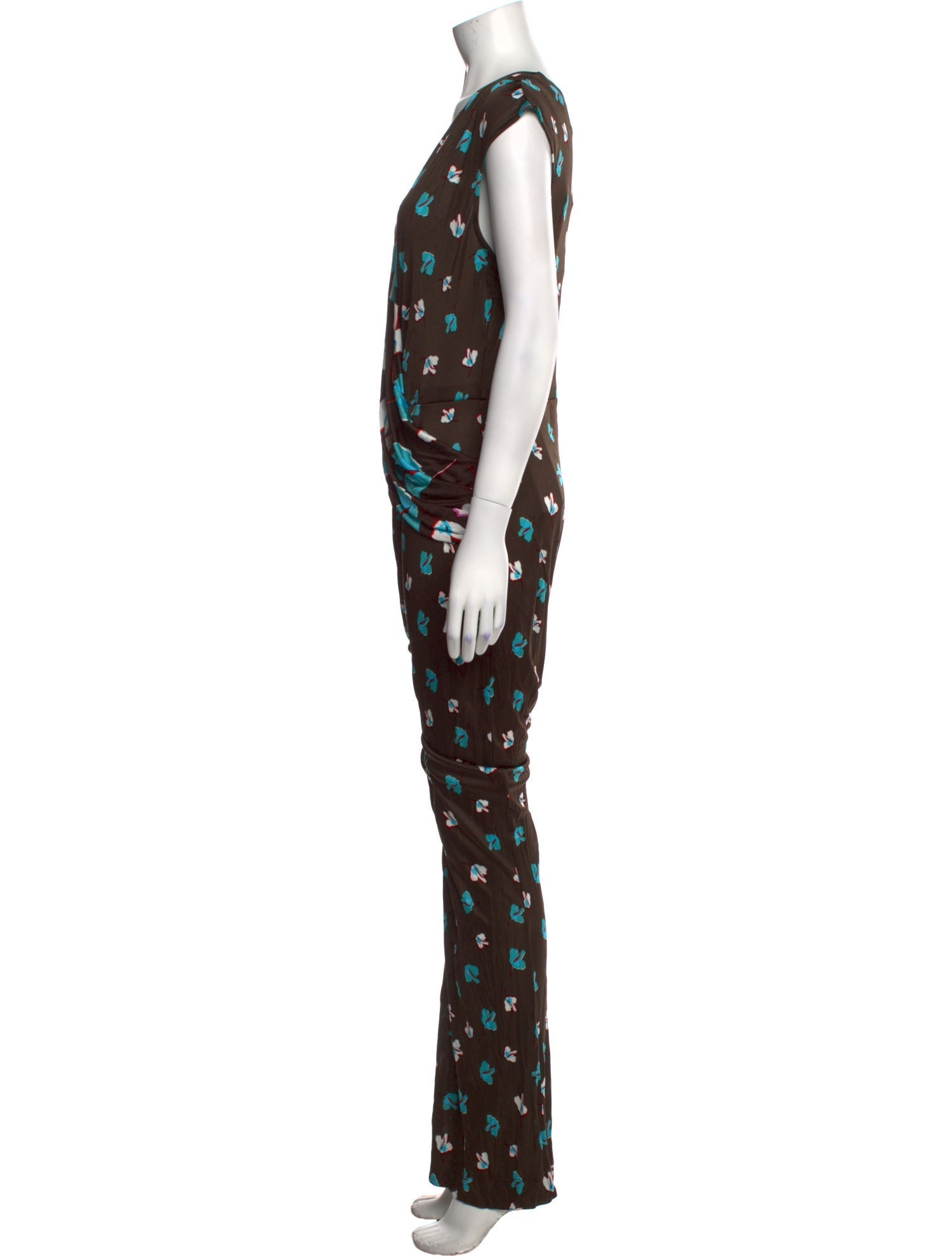 Diane von Furstenberg Printed V-Neck Jumpsuit w/ Tags