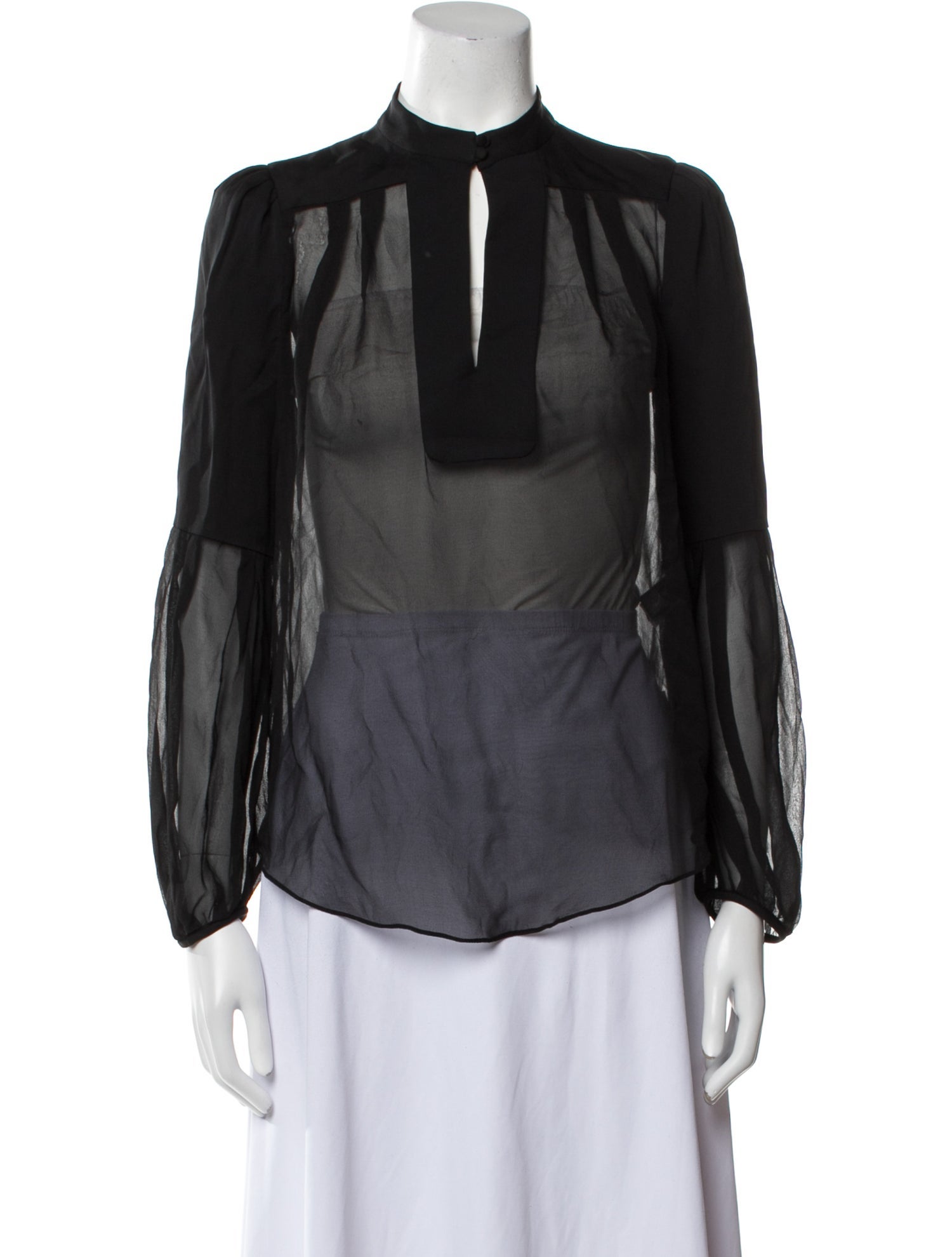 Diane von Furstenberg Silk Mock Neck Blouse