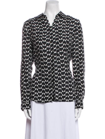 Diane von Furstenberg Silk Printed Button-Up Top