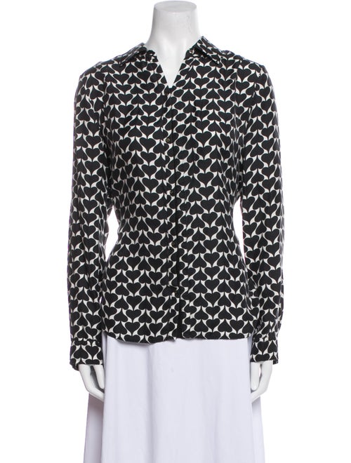 Diane von Furstenberg Silk Printed Button-Up Top