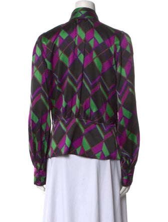Diane von Furstenberg Silk Printed Button-Up Top