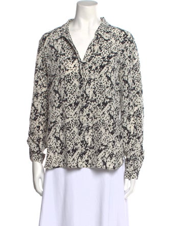 Diane von Furstenberg Silk Printed Button-Up Top