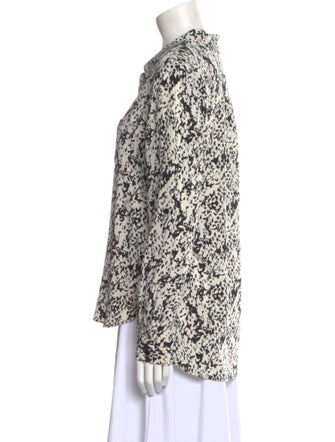 Diane von Furstenberg Silk Printed Button-Up Top
