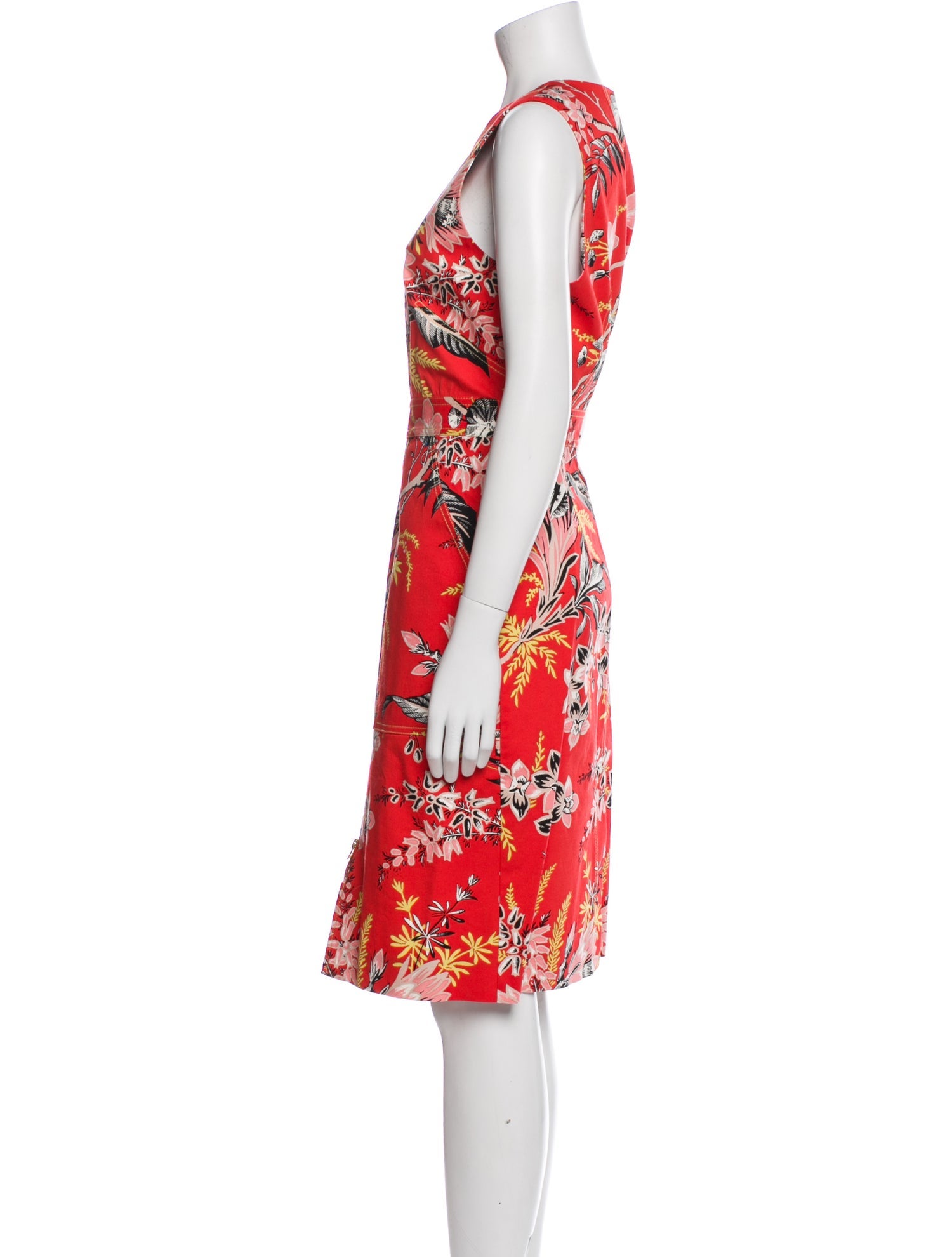 Diane von Furstenberg Floral Print Knee-Length Dress
