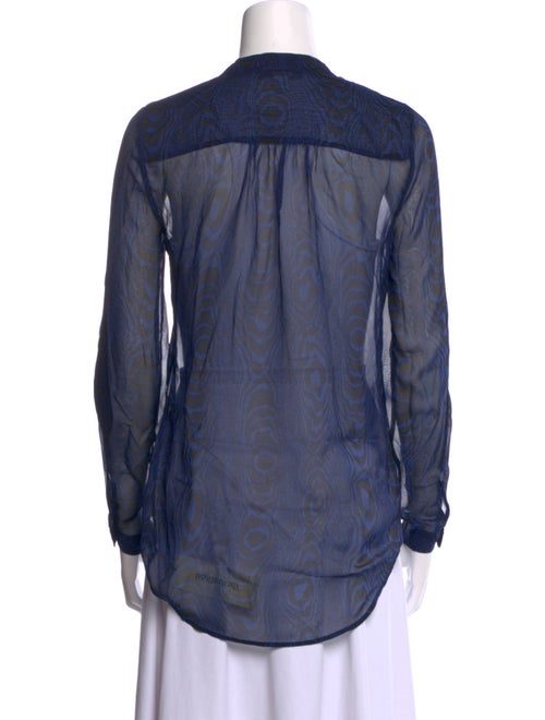 Diane von Furstenberg Animal Print V-Neck Button-Up Top