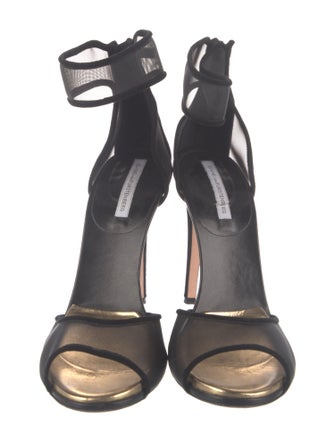 Diane von Furstenberg Suede Mesh Accents Sandals