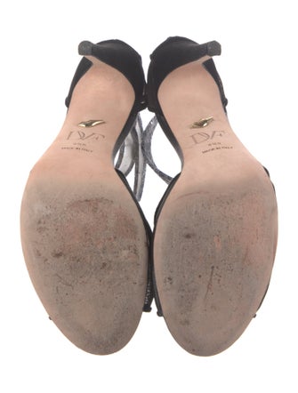 Diane von Furstenberg Suede Mesh Accents Sandals