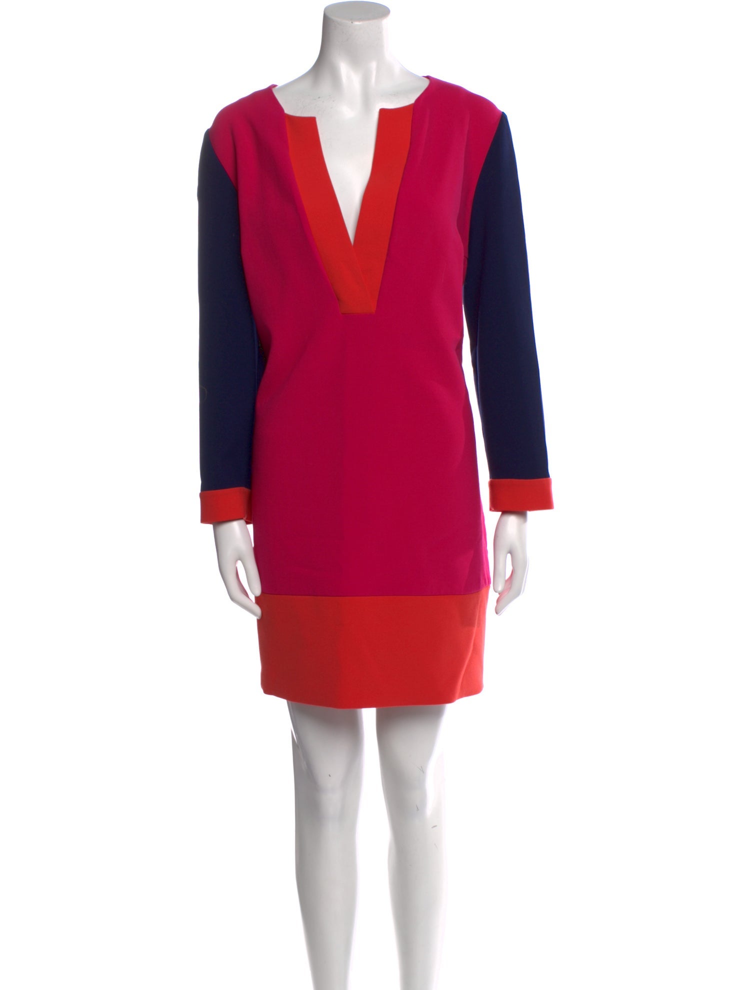 Diane von Furstenberg Colorblock Pattern Mini Dress