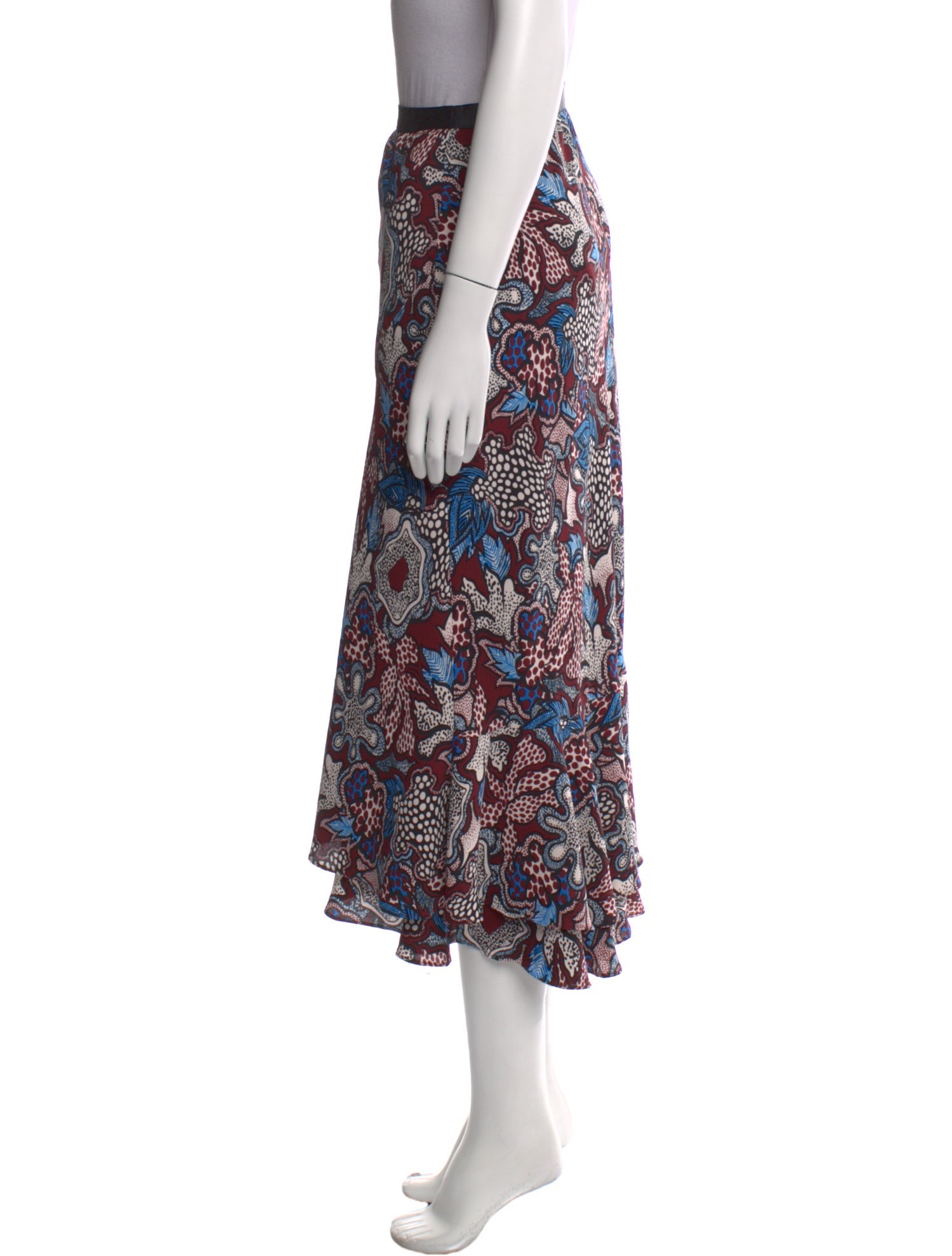 Diane von Furstenberg Floral Print Midi Length Skirt