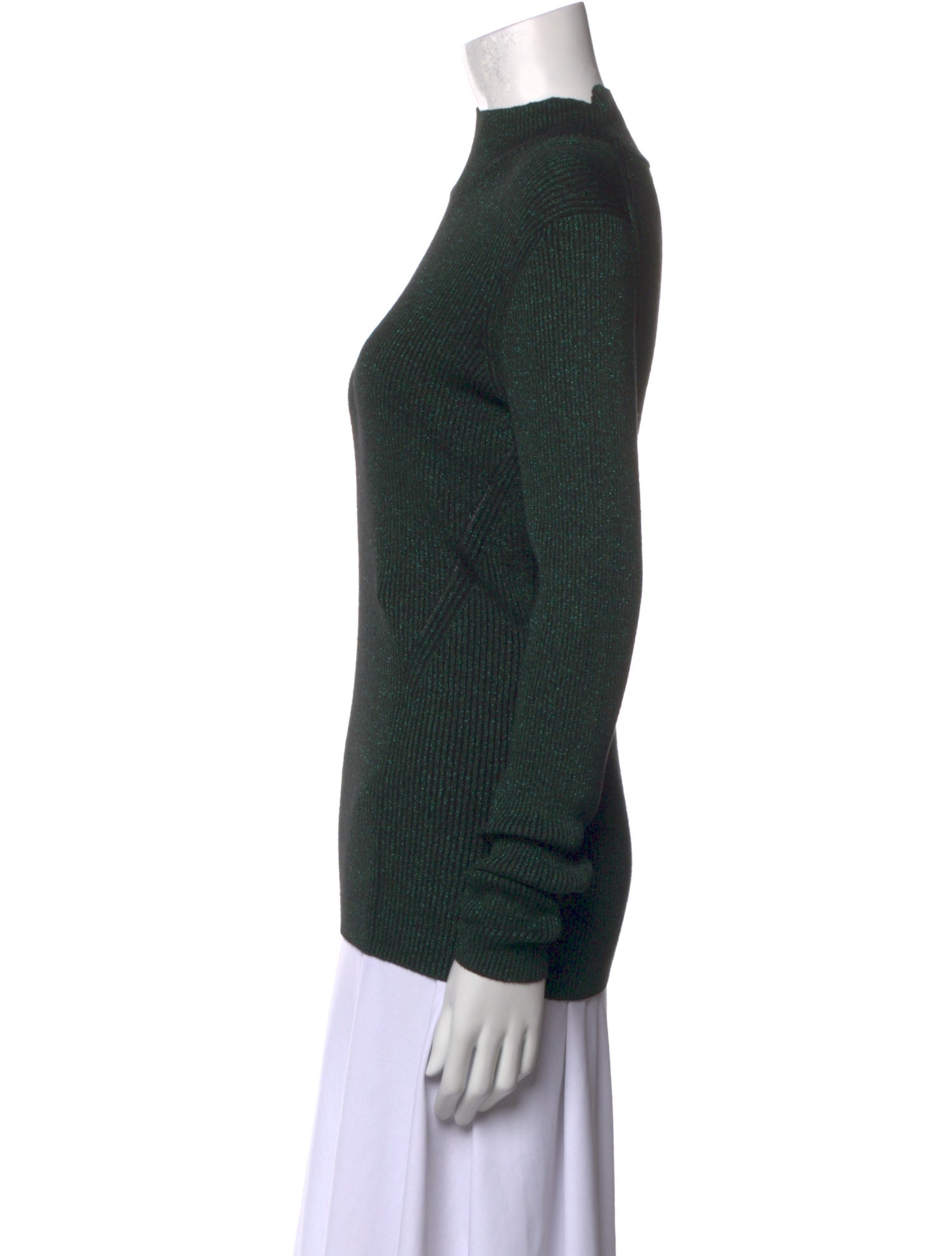 Diane von Furstenberg Merino Wool Mock Neck Sweatshirt