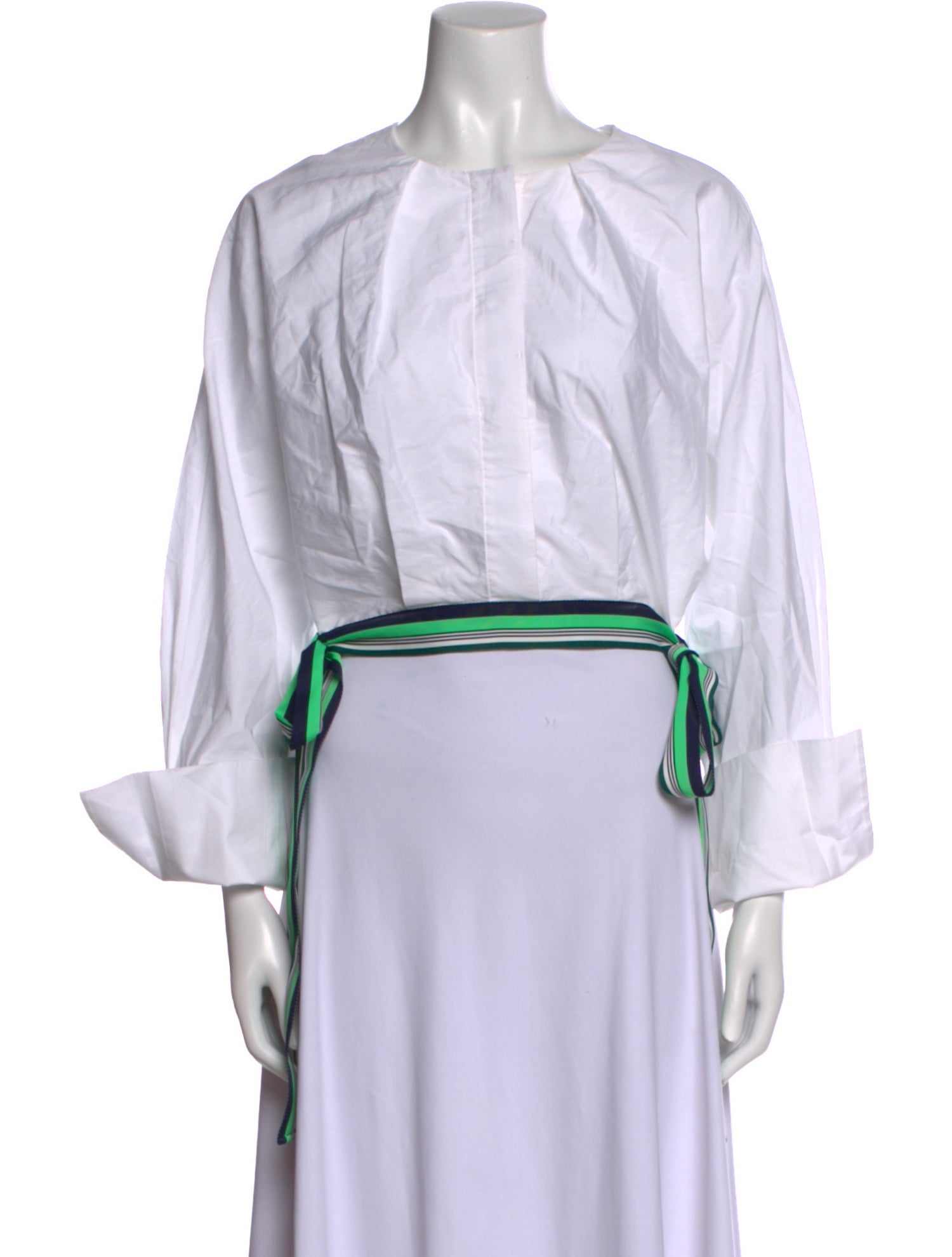 Diane von Furstenberg Scoop Neck Three-Quarter Sleeve Crop Top