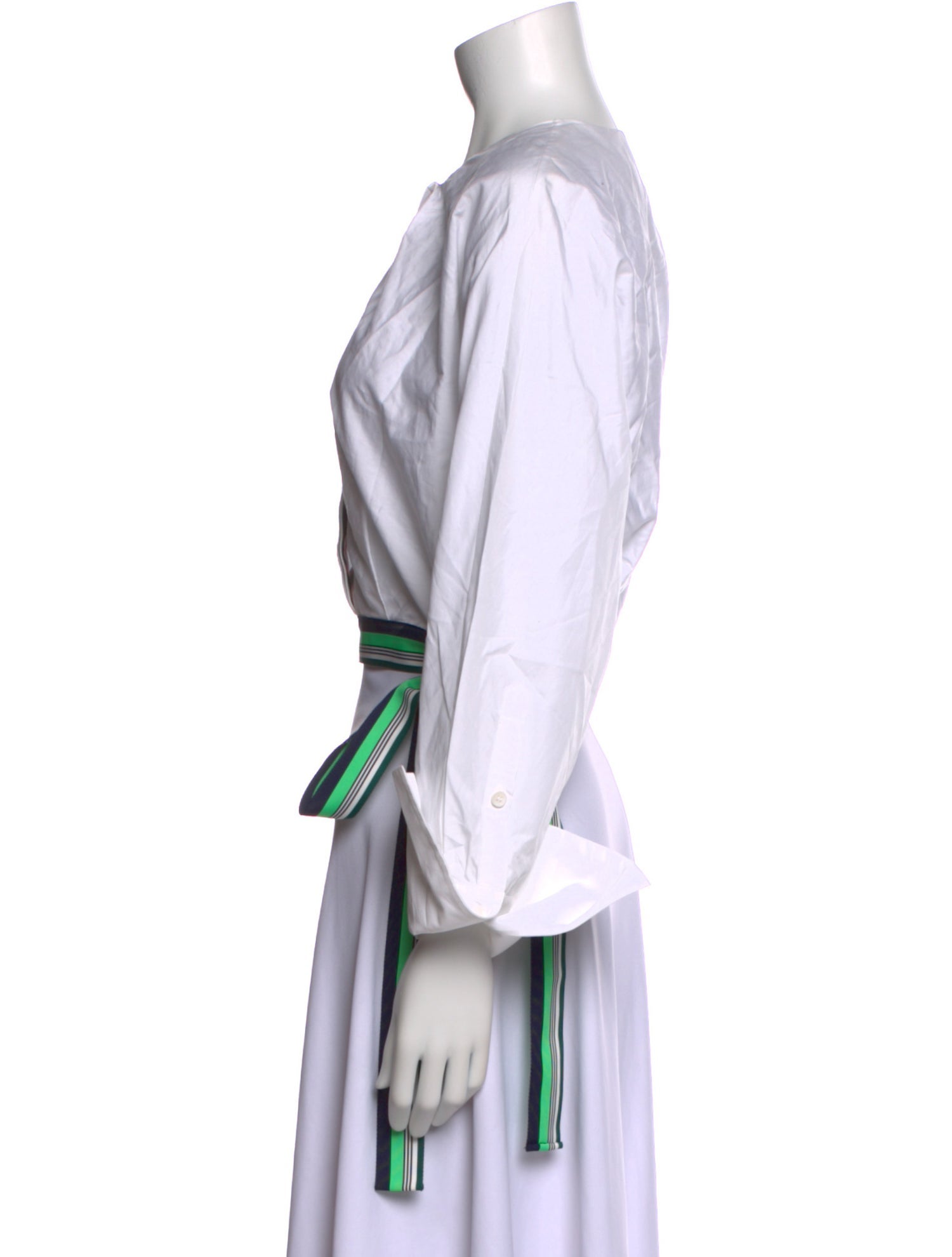 Diane von Furstenberg Scoop Neck Three-Quarter Sleeve Crop Top