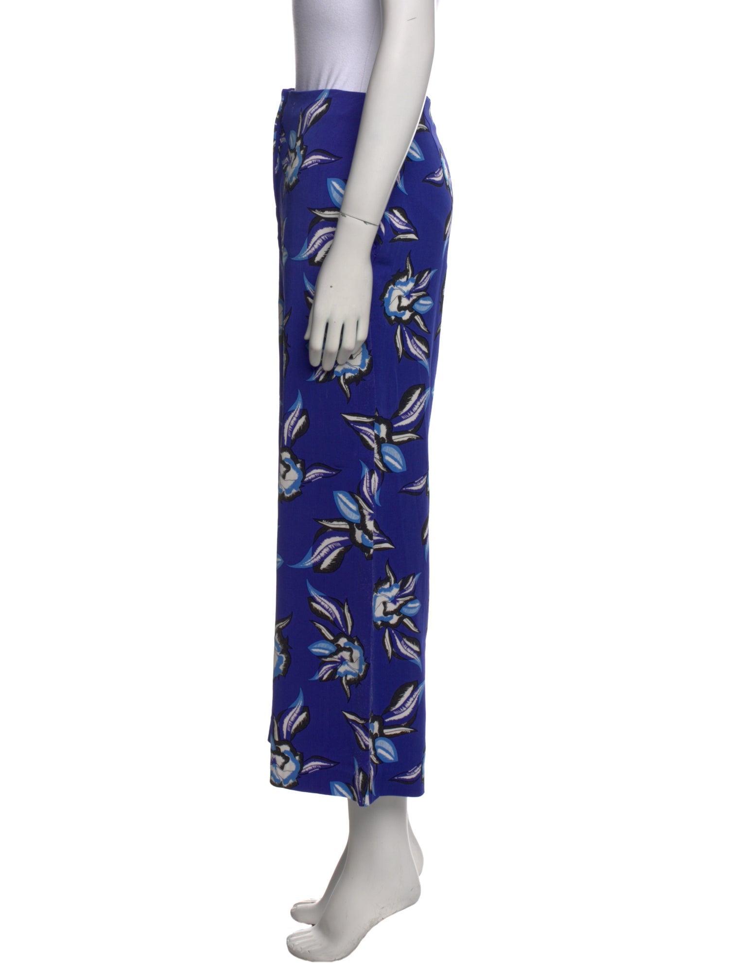 Diane von Furstenberg Floral Print Wide Leg Pants