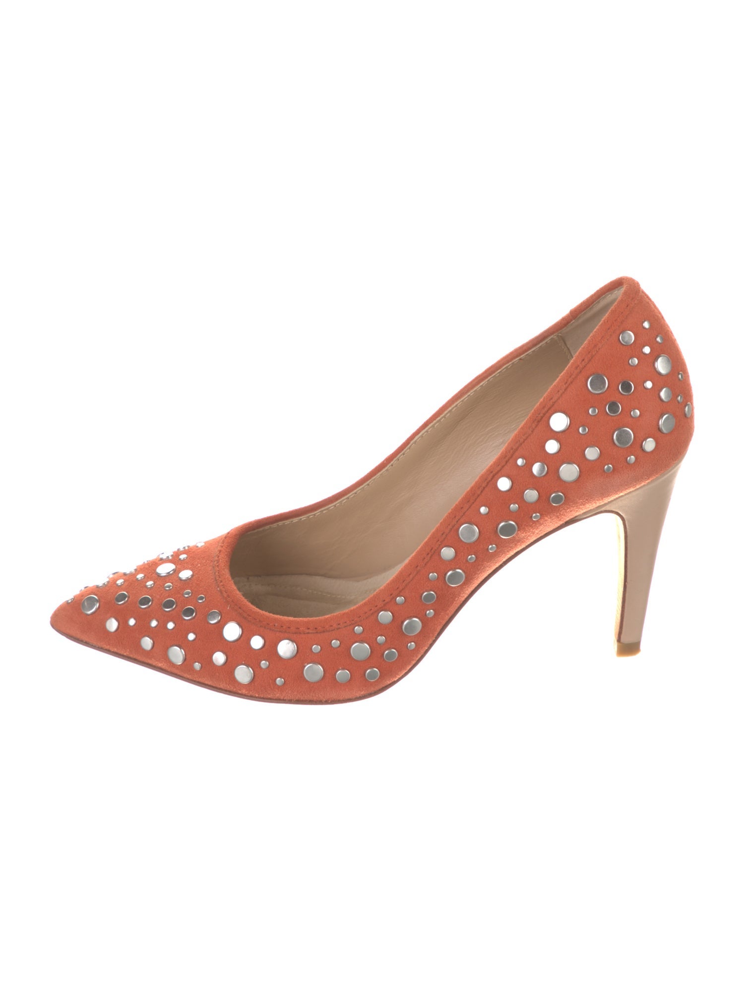Diane von Furstenberg Leather Studded Accents Pumps