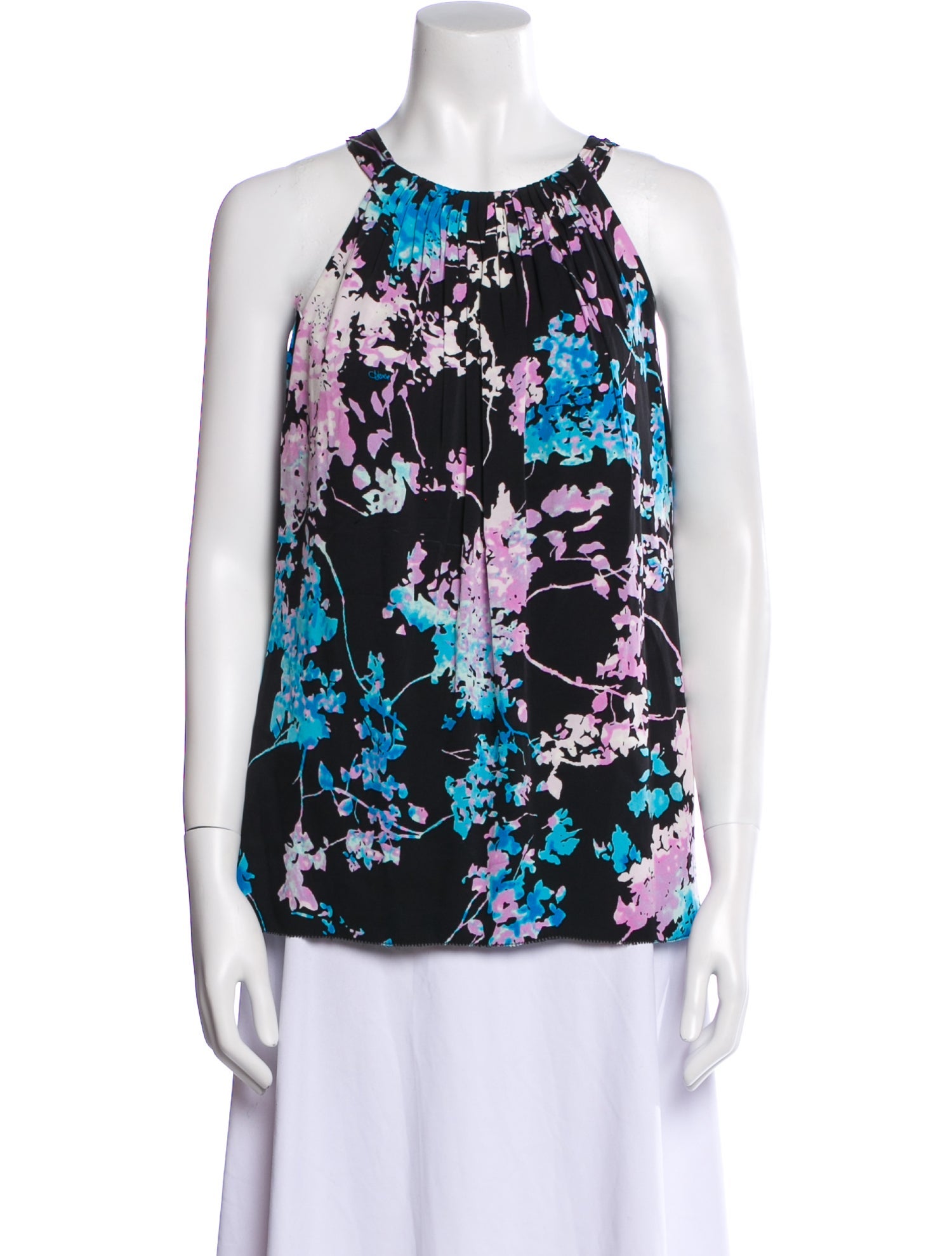 Diane von Furstenberg Floral Print Scoop Neck Top