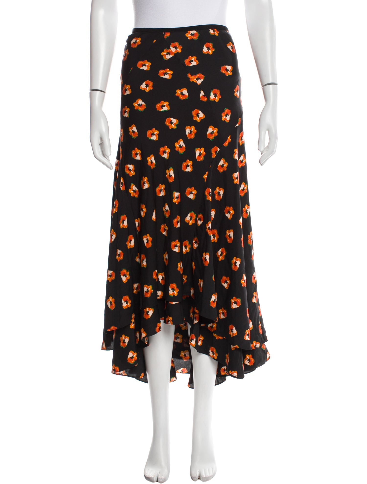 Diane von Furstenberg Silk Midi Length Skirt