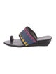Diane von Furstenberg Leather Printed Slides