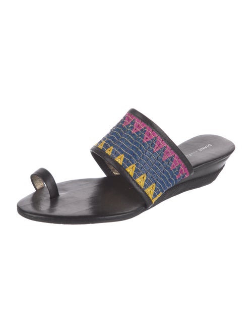 Diane von Furstenberg Leather Printed Slides