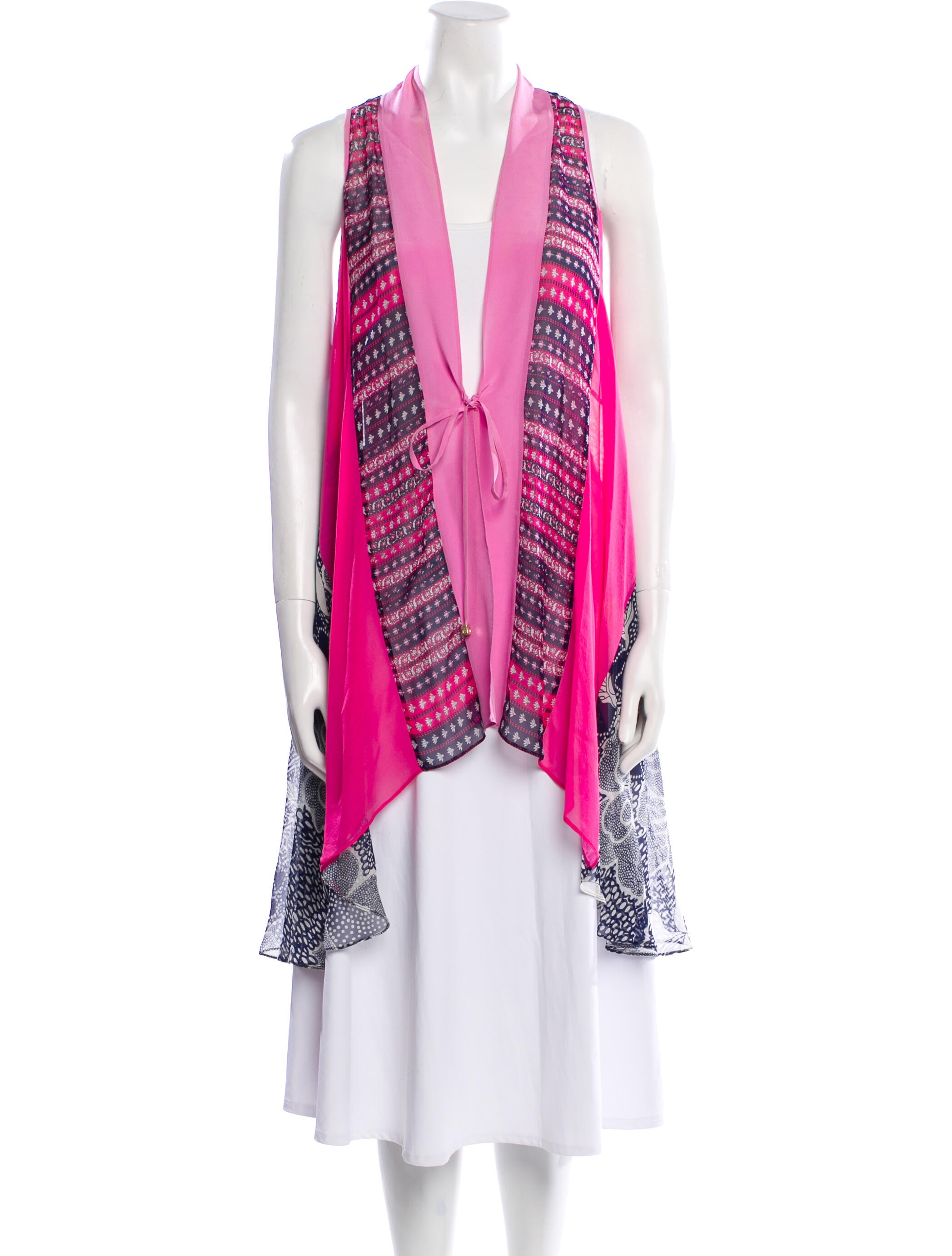 Diane von Furstenberg Silk Striped Vest