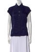 Diane von Furstenberg Short Sleeve Button-Up Top