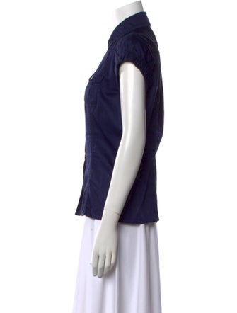 Diane von Furstenberg Short Sleeve Button-Up Top