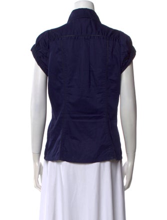 Diane von Furstenberg Short Sleeve Button-Up Top