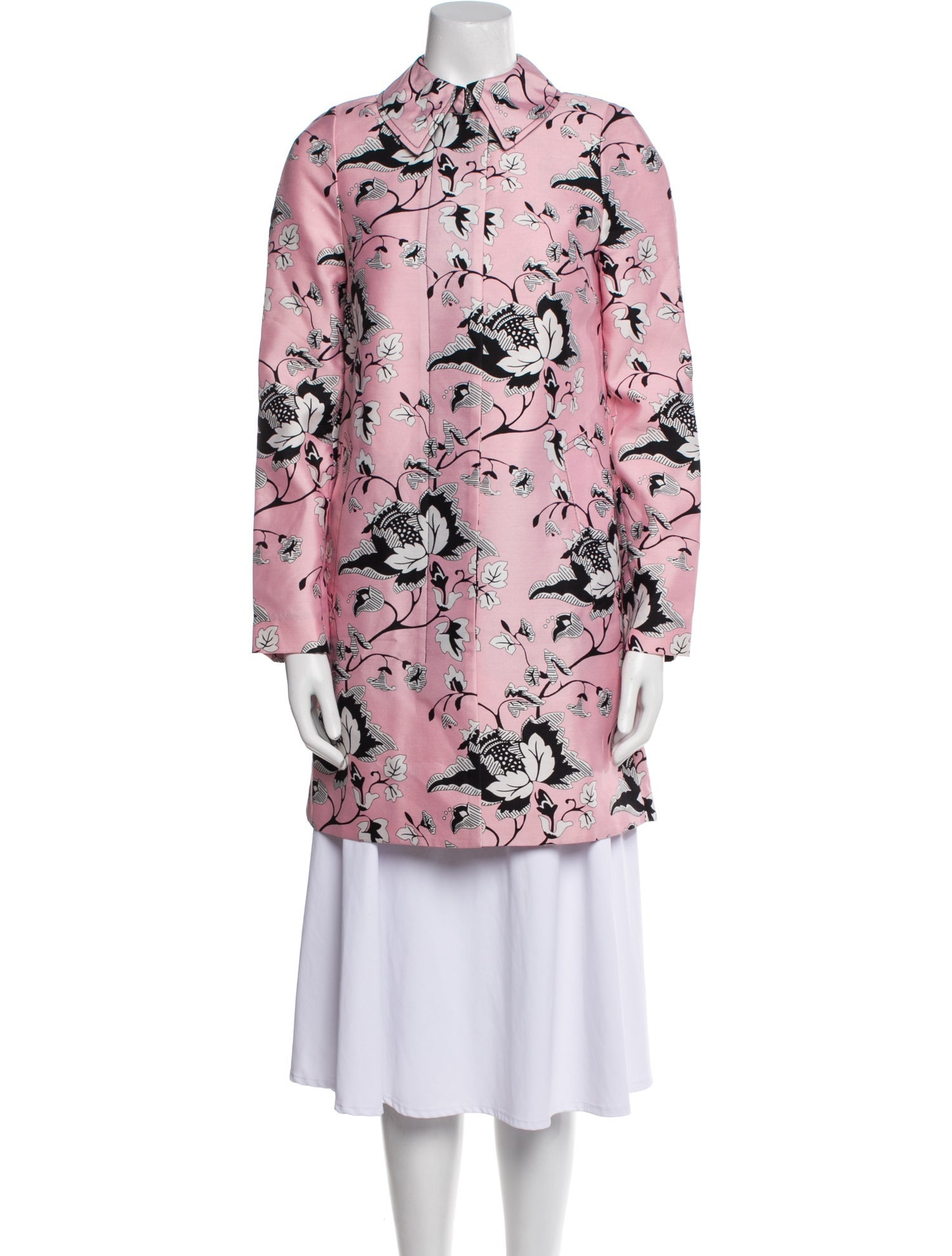 Diane von Furstenberg Floral Print Trench Coat