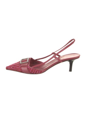 Diane von Furstenberg Tweed Printed Slingback Pumps