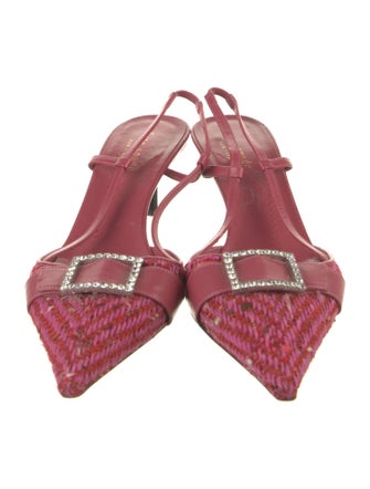 Diane von Furstenberg Tweed Printed Slingback Pumps