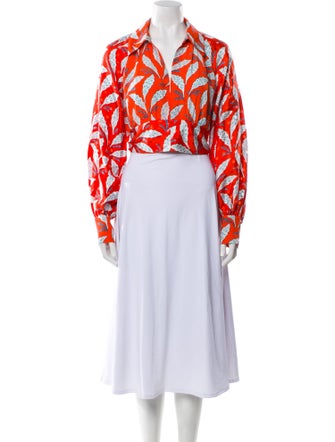 Diane von Furstenberg Silk Floral Print Crop Top