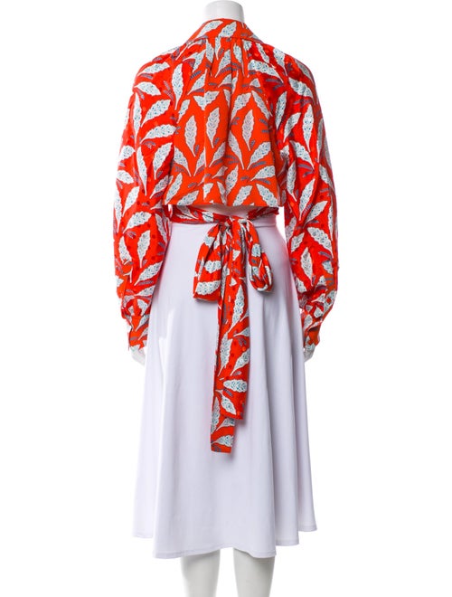 Diane von Furstenberg Silk Floral Print Crop Top