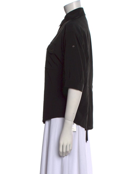 Diane von Furstenberg Three-Quarter Sleeve Button-Up Top