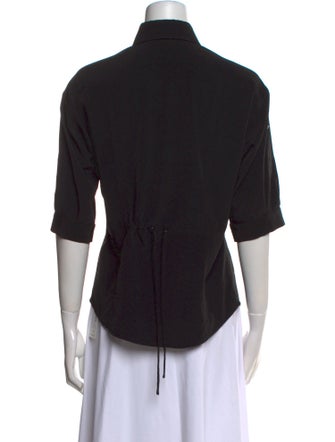 Diane von Furstenberg Three-Quarter Sleeve Button-Up Top