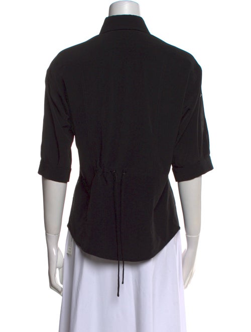 Diane von Furstenberg Three-Quarter Sleeve Button-Up Top