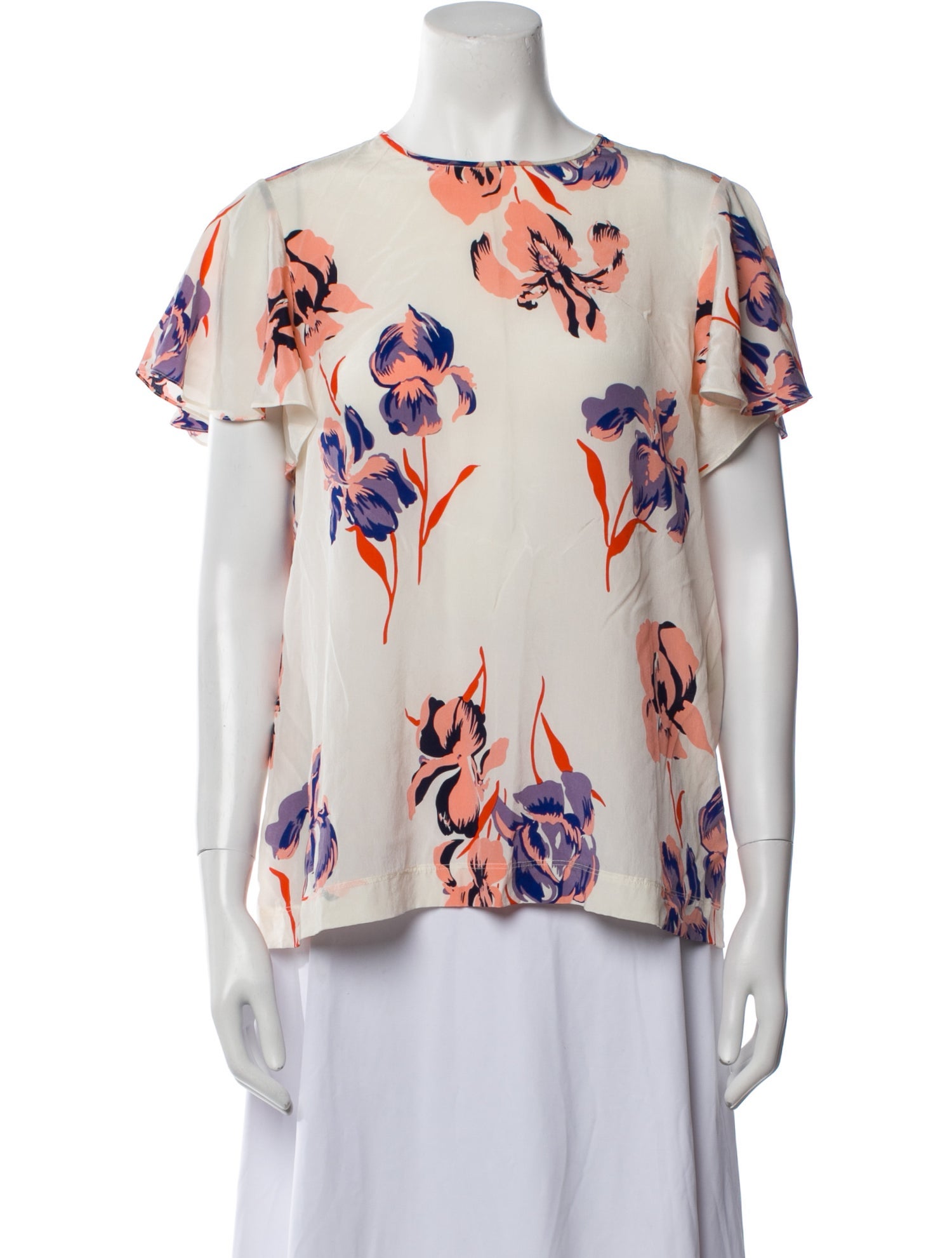 Diane von Furstenberg Silk Floral Print Blouse