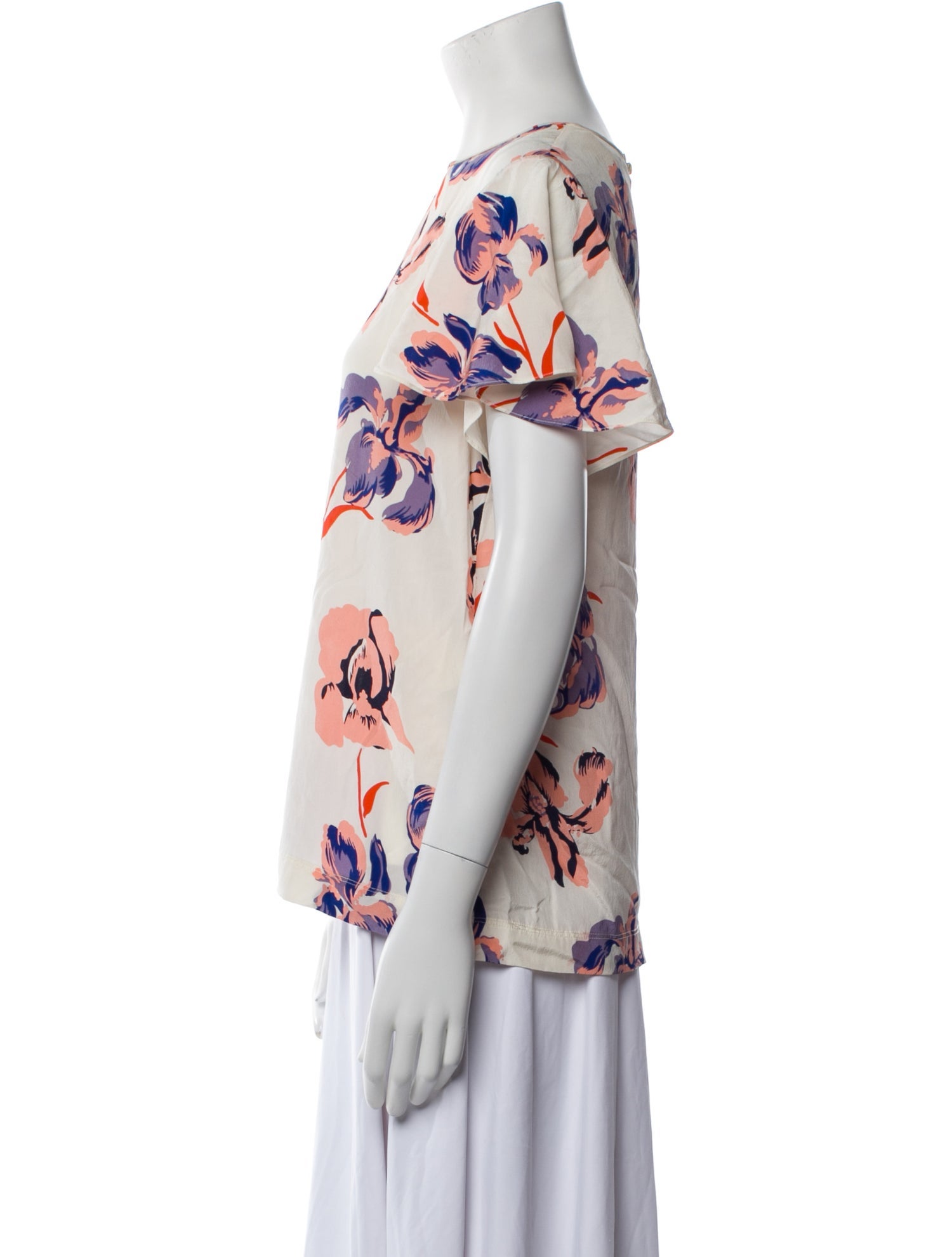 Diane von Furstenberg Silk Floral Print Blouse