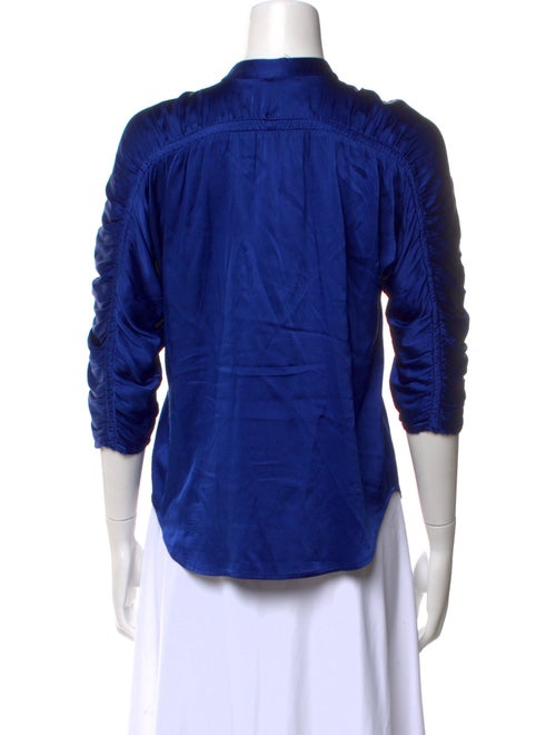 Diane von Furstenberg Silk Mock Neck Button-Up Top