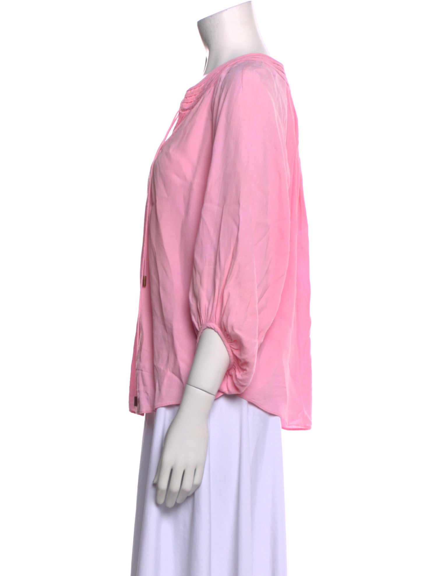 Diane von Furstenberg Cowl Neck Three-Quarter Sleeve Blouse