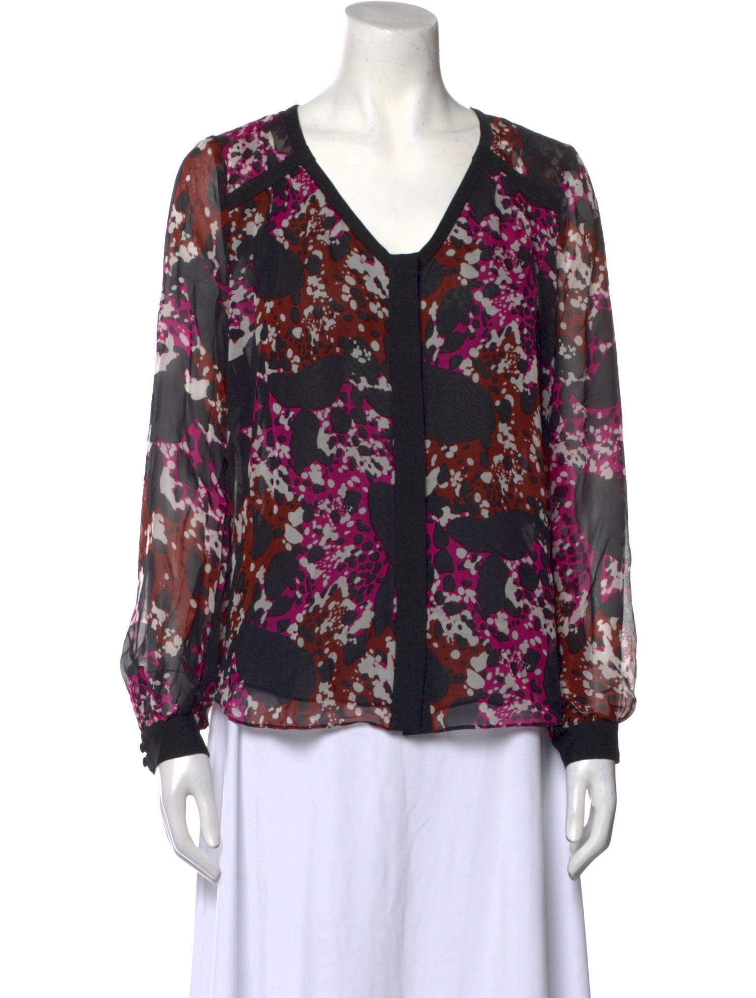 Diane von Furstenberg Silk Floral Print Blouse