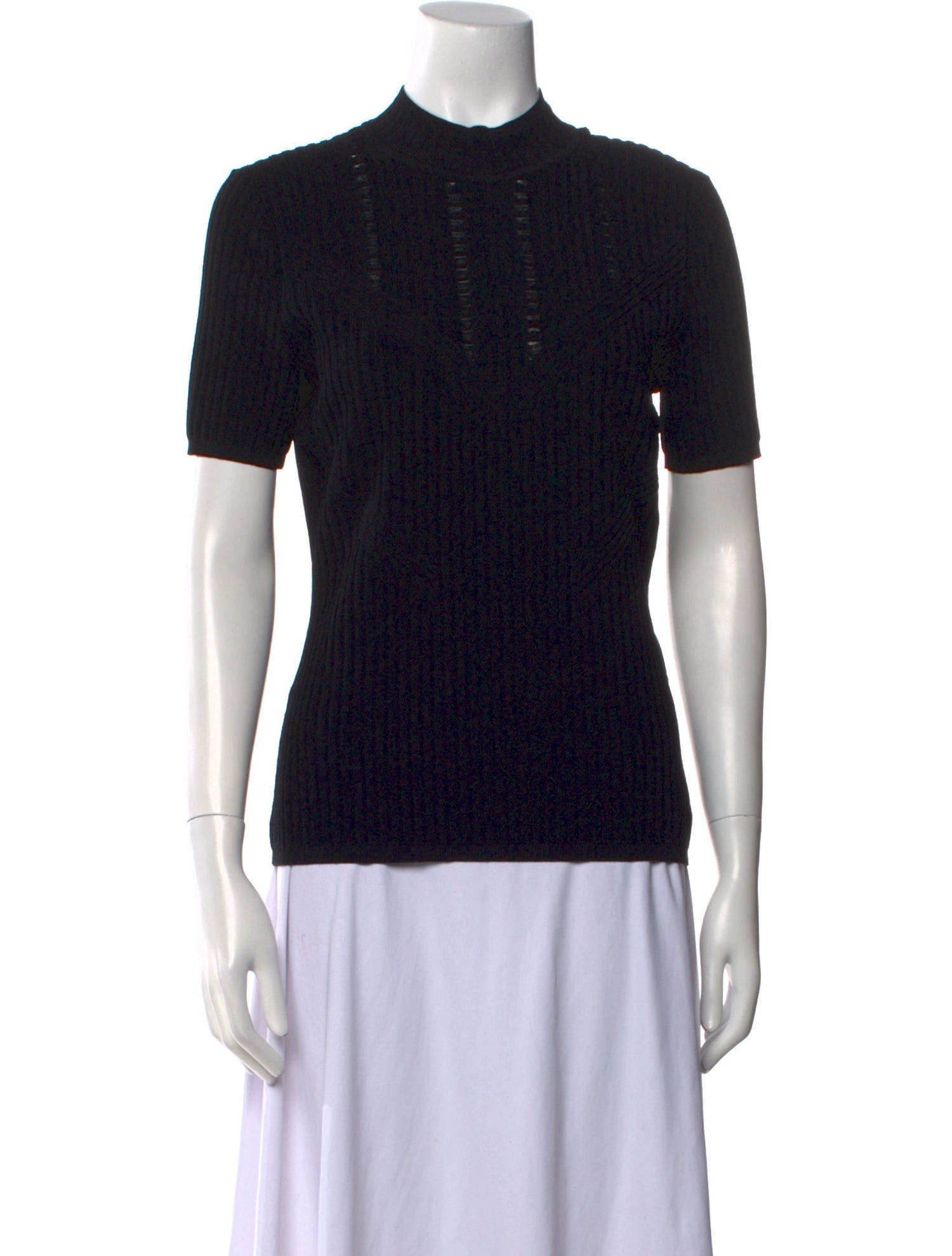 Diane von Furstenberg Mock Neck Short Sleeve T-Shirt