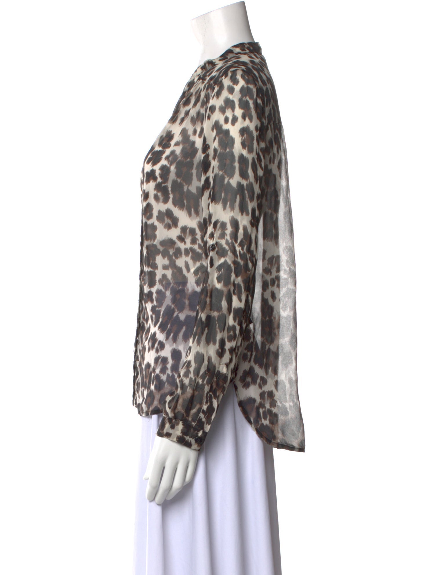 Diane von Furstenberg Silk Animal Print Button-Up Top