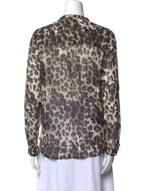 Diane von Furstenberg Silk Animal Print Button-Up Top