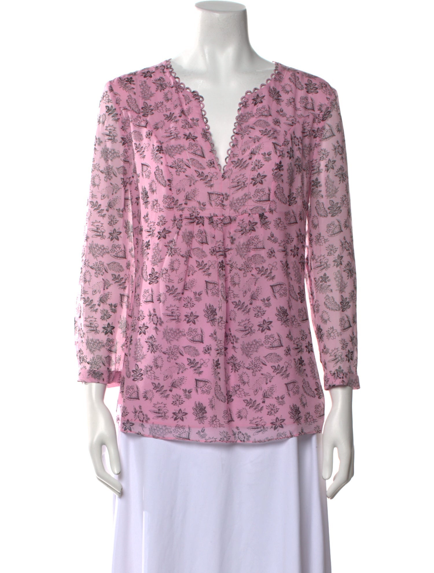 Diane von Furstenberg Silk Floral Print Blouse