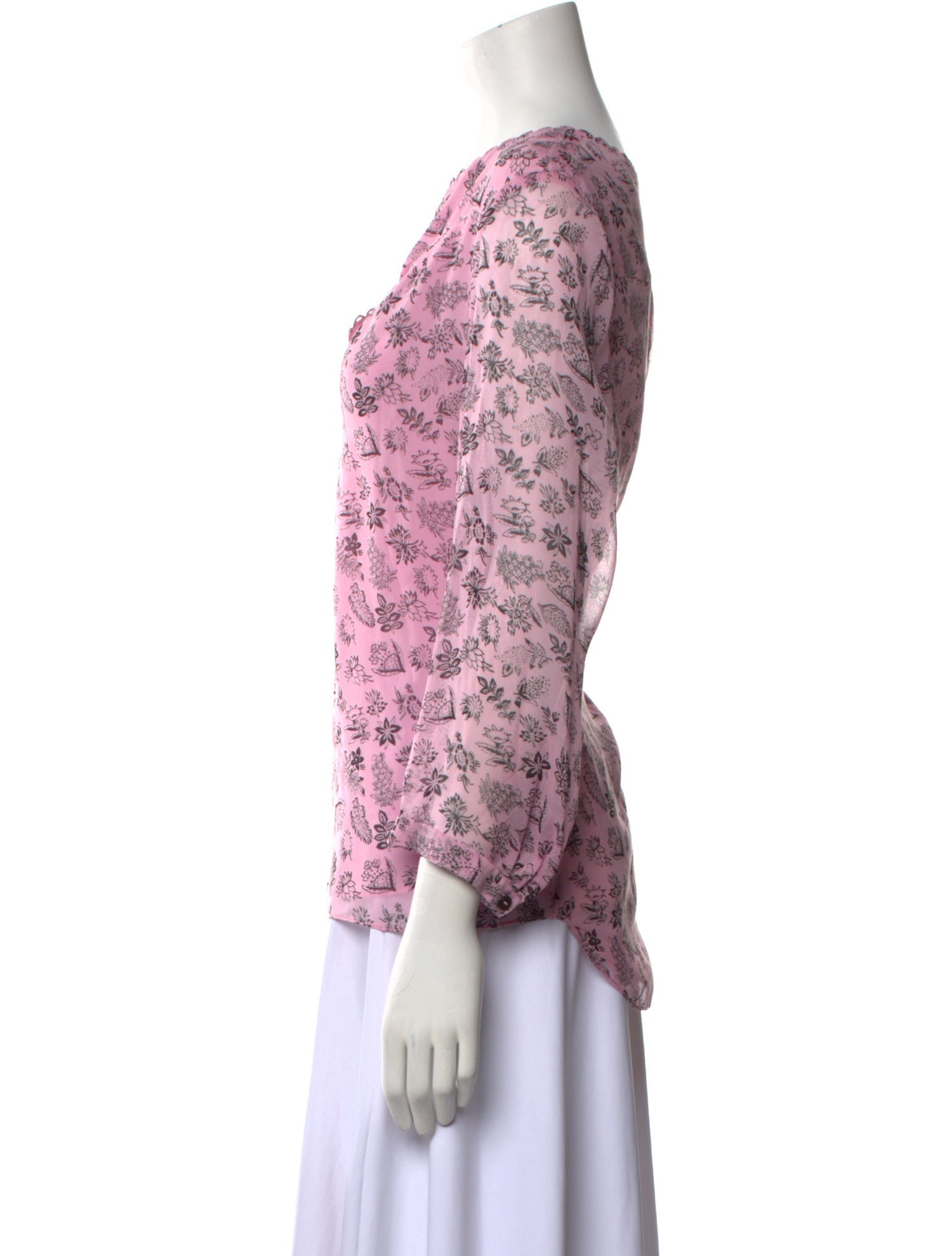 Diane von Furstenberg Silk Floral Print Blouse