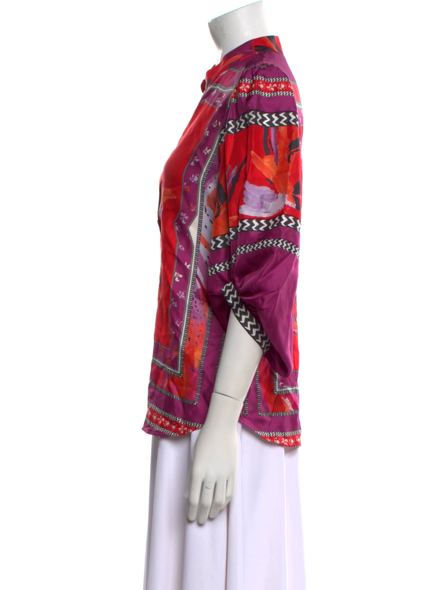 Diane von Furstenberg Printed V-Neck Blouse