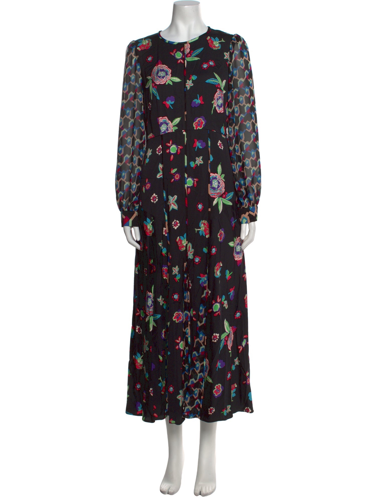 Diane von Furstenberg Floral Print Long Dress