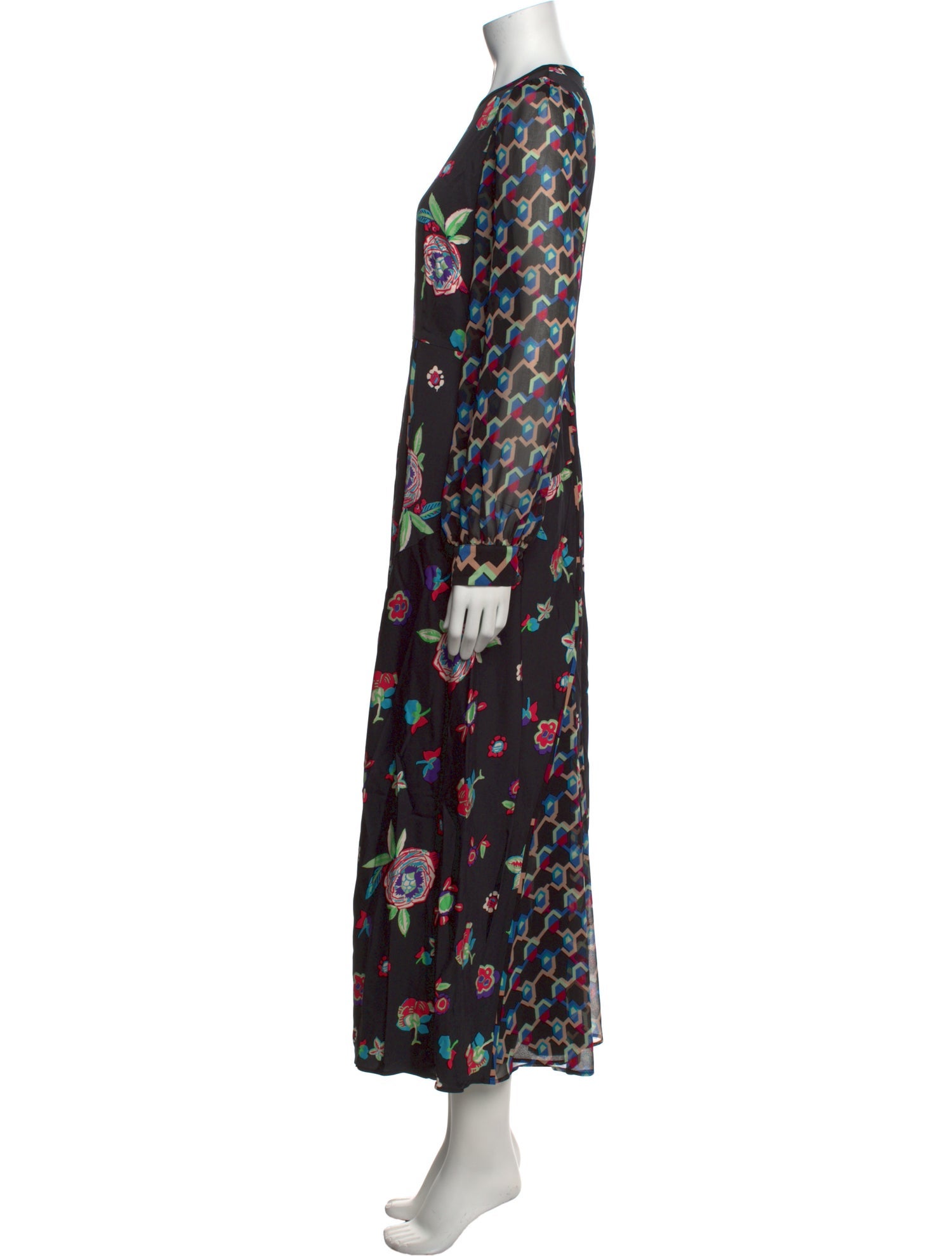 Diane von Furstenberg Floral Print Long Dress