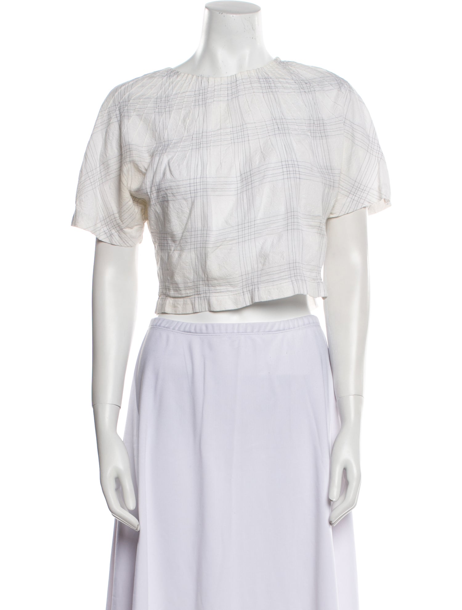 Diane von Furstenberg Crew Neck Short Sleeve Crop Top